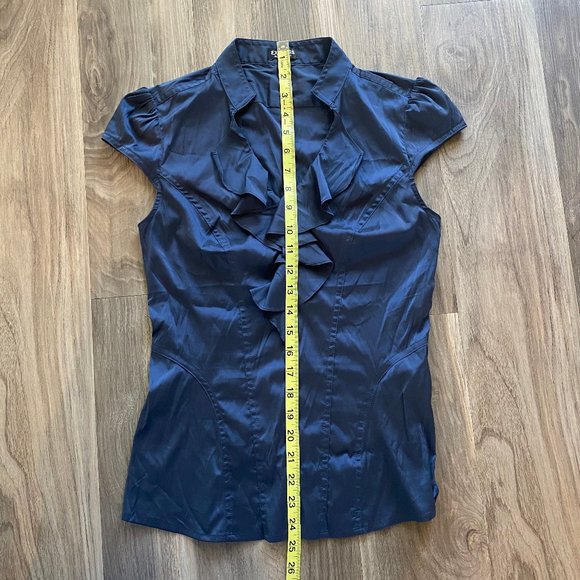 Express Elite Stretch Ruffle Blouse - Picture 10 of 10